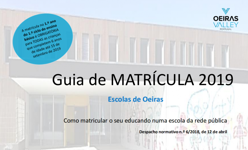 Guia de MATRICULA 2019 - Escolas de Oeiras